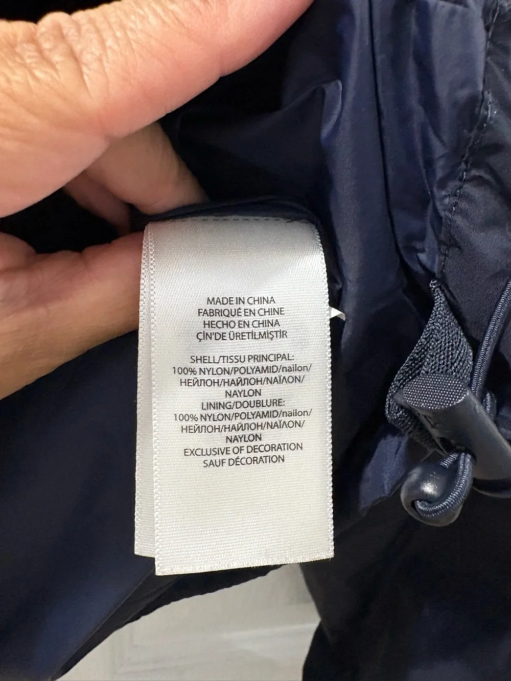 Polo Ralph Lauren Men’s Navy Wind Breaker With Hood Size Medium- Small Flaw - Picture 5 of 5